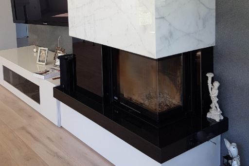 Realizacje kominki-marmur carrara