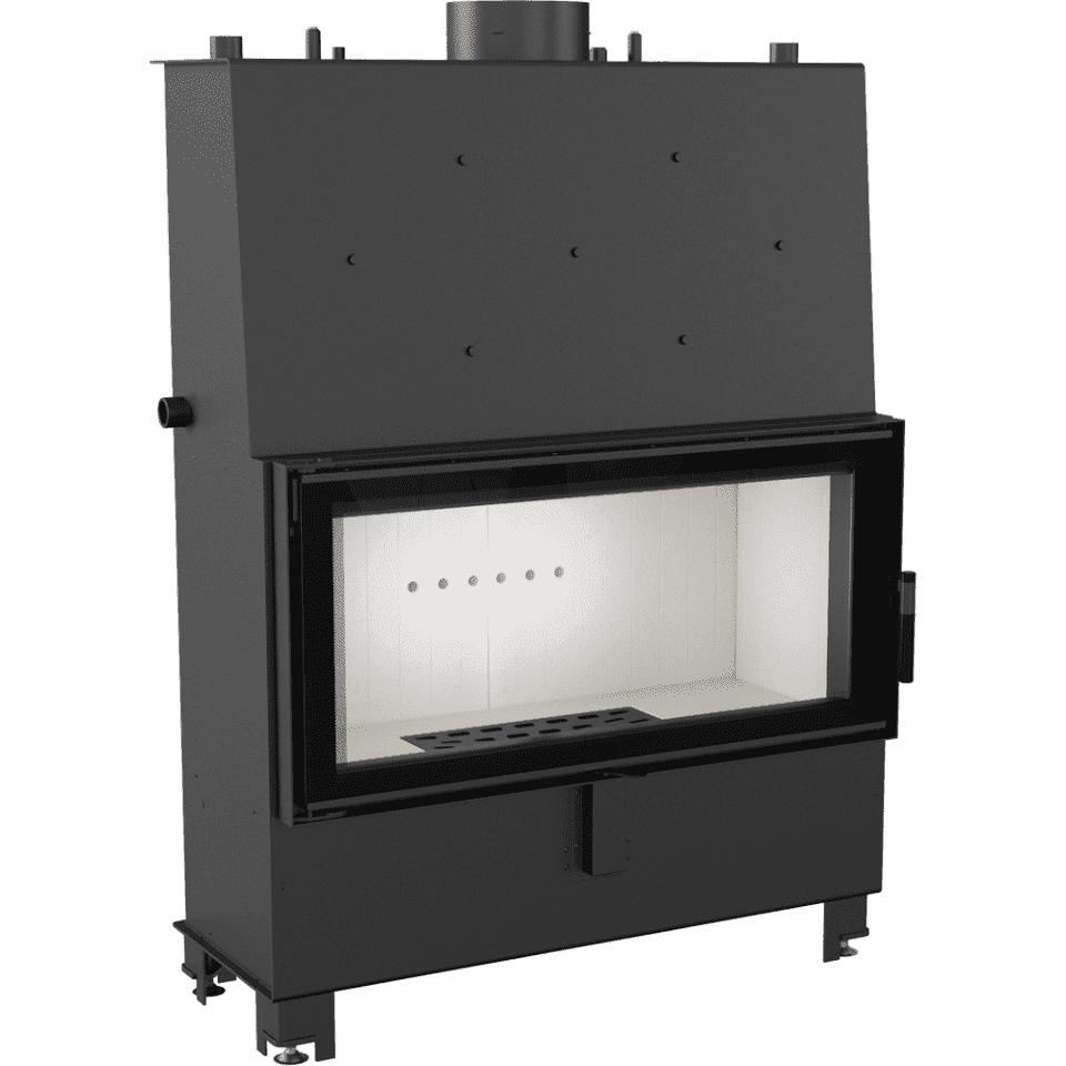 Fireplaces with water-heating inserts